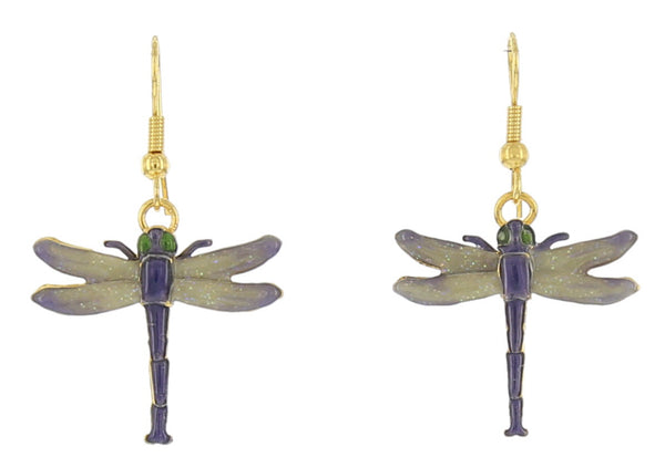 Purple Dragonfly Earrings