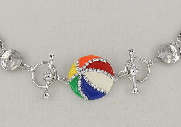 Beach Ball Link Rhodium