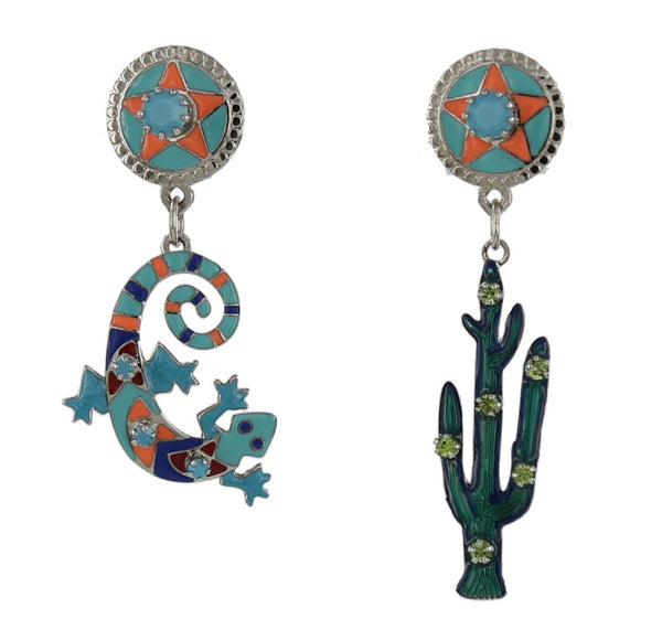 Gecko Cactus Earrings